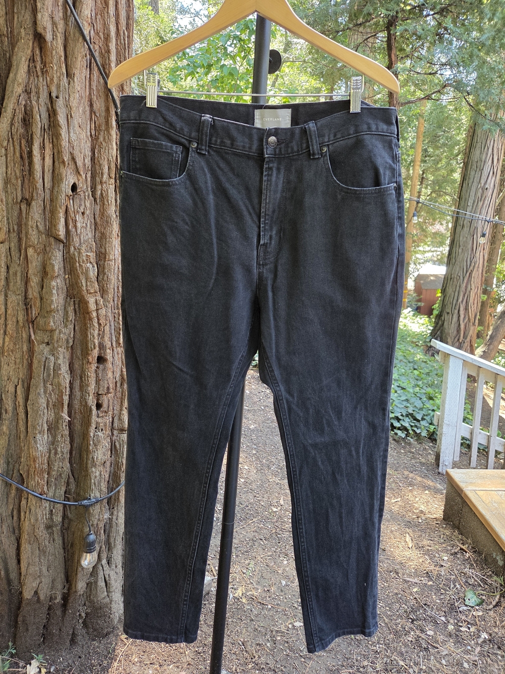 Everlane Anthropologie Cotton Classic Black Skinny Jeans Size 36 X 30